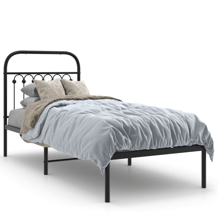 sengeramme med sengegavl 80x200 cm metal sort