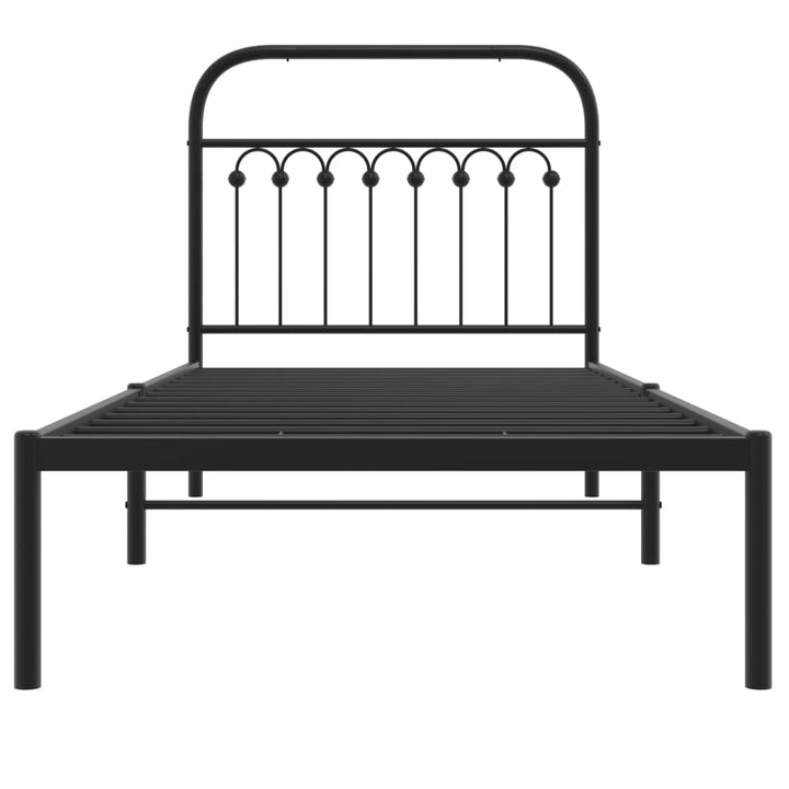 sengeramme med sengegavl 90x200 cm metal sort