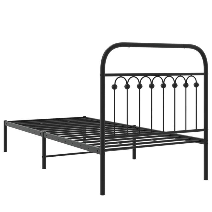 sengeramme med sengegavl 90x200 cm metal sort