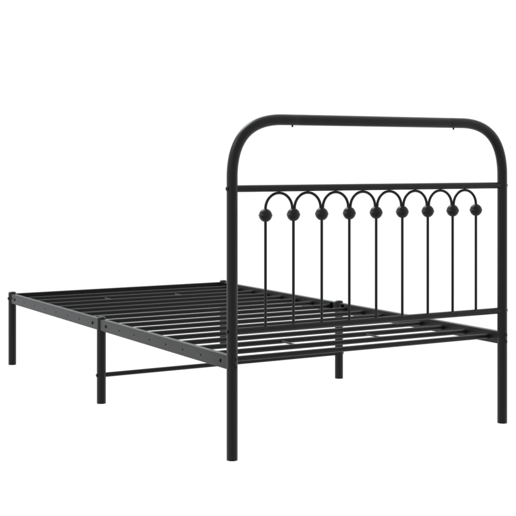 sengeramme med sengegavl 100x190 cm metal sort
