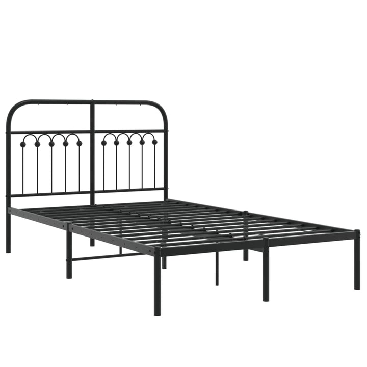 sengeramme med sengegavl 120x190 cm metal sort