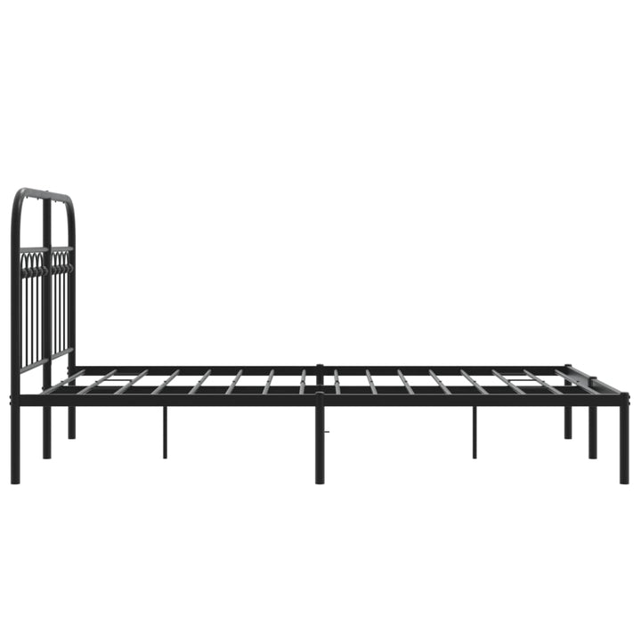 sengeramme med sengegavl 120x190 cm metal sort