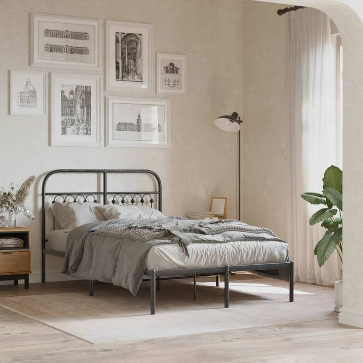 sengeramme med sengegavl 120x190 cm metal sort