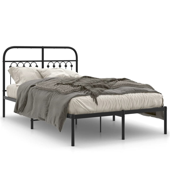 sengeramme med sengegavl 120x200 cm metal sort