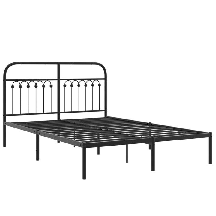 sengeramme med sengegavl 135x190 cm metal sort