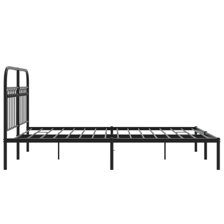 sengeramme med sengegavl 135x190 cm metal sort