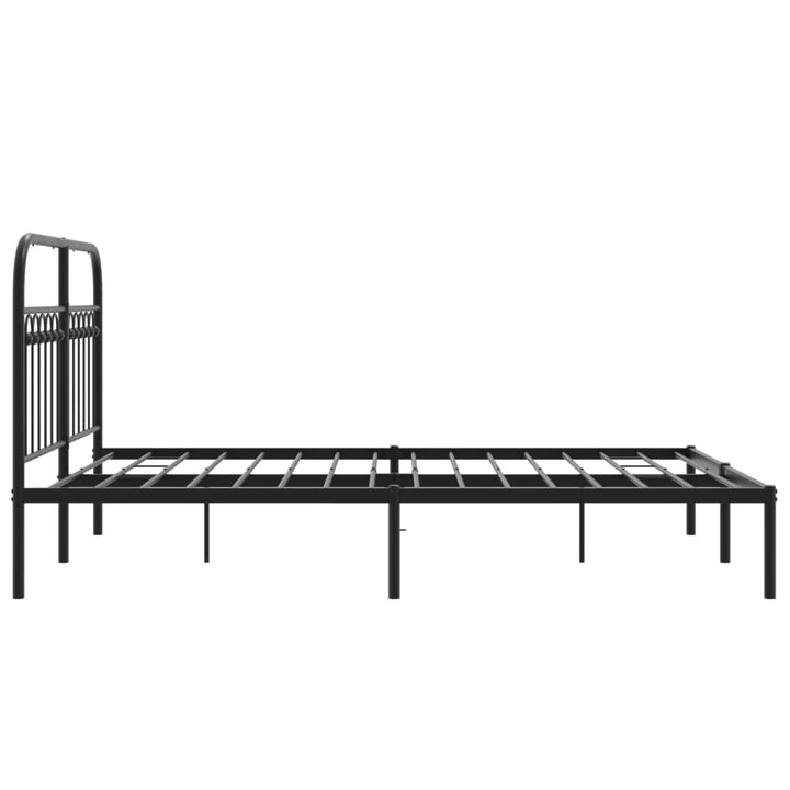 sengeramme med sengegavl 140x190 cm metal sort