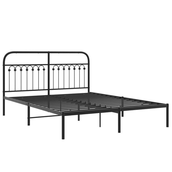 sengeramme med sengegavl 150x200 cm metal sort