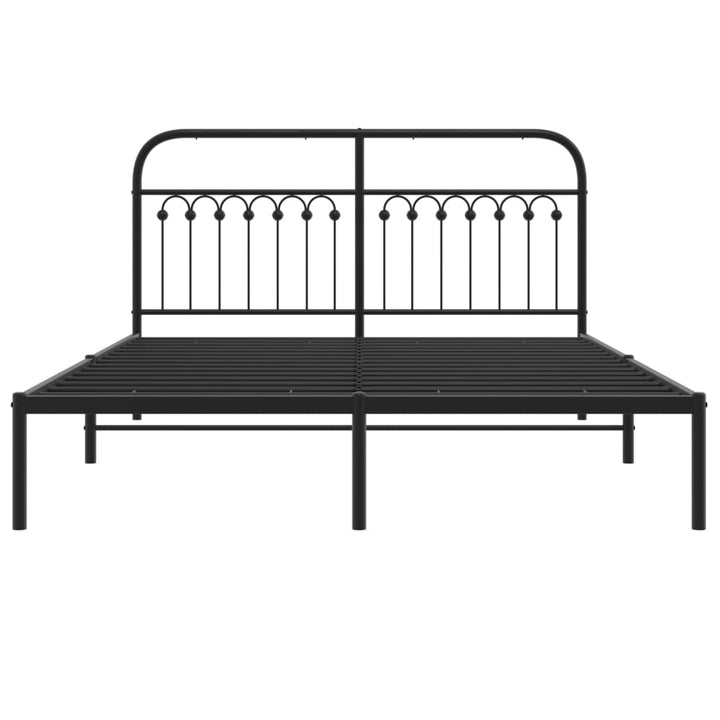 sengeramme med sengegavl 150x200 cm metal sort