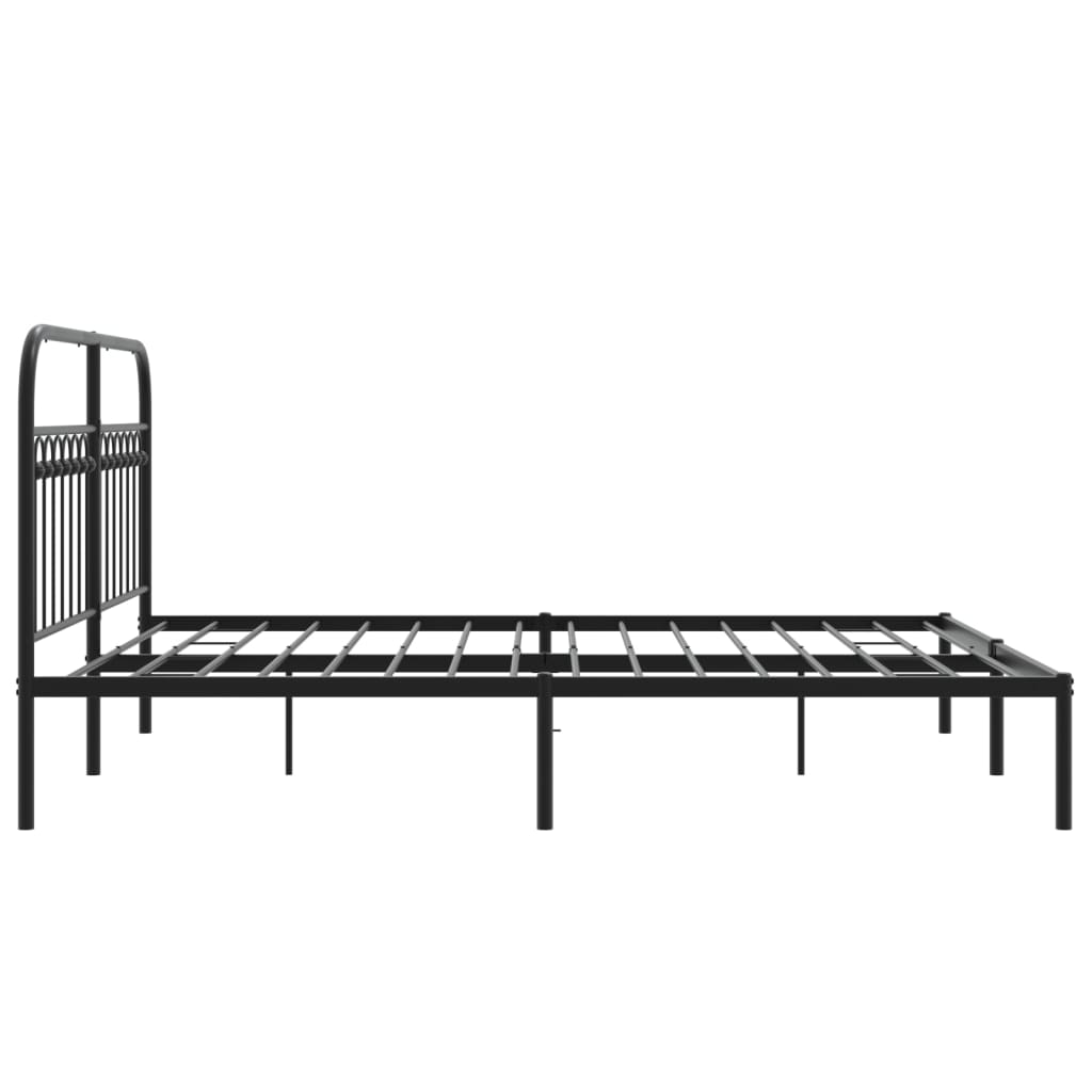 sengeramme med sengegavl 150x200 cm metal sort
