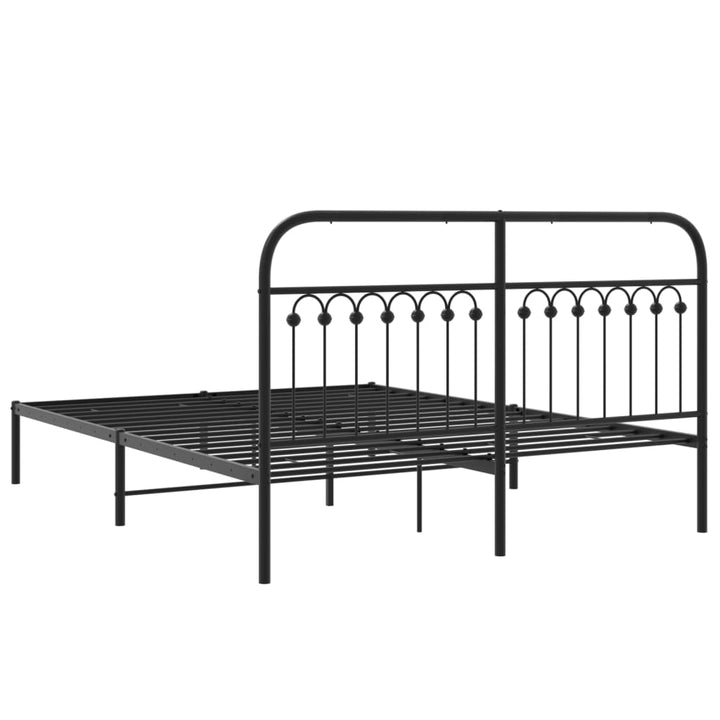 sengeramme med sengegavl 150x200 cm metal sort
