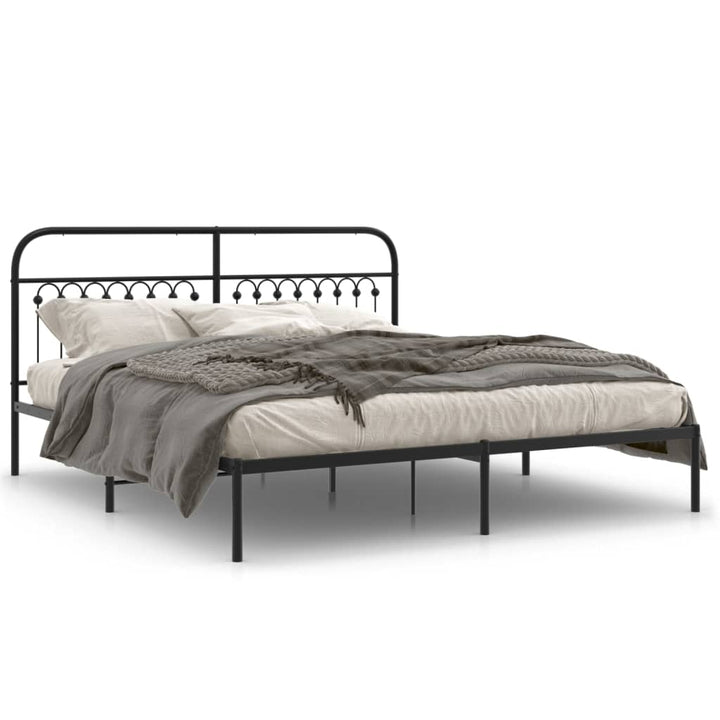 sengeramme med sengegavl 183x203 cm metal sort