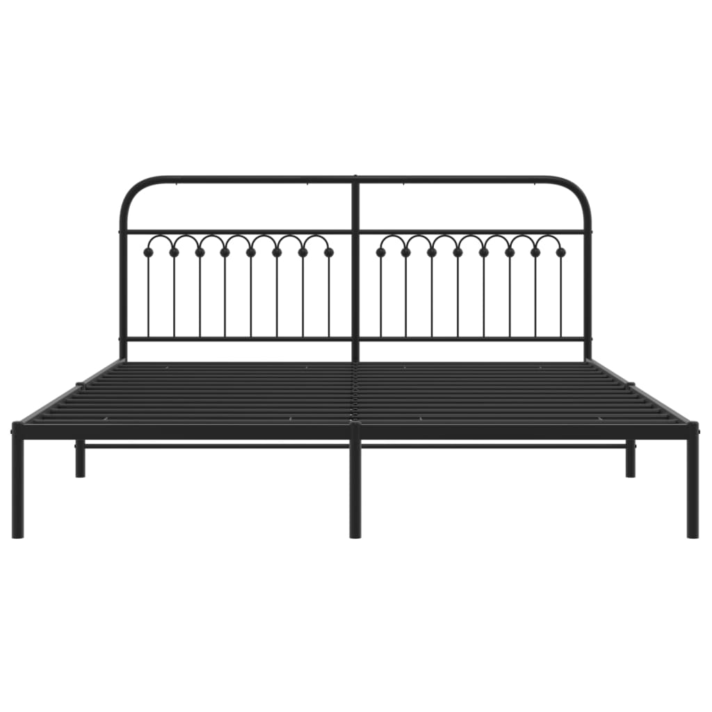 sengeramme med sengegavl 183x203 cm metal sort