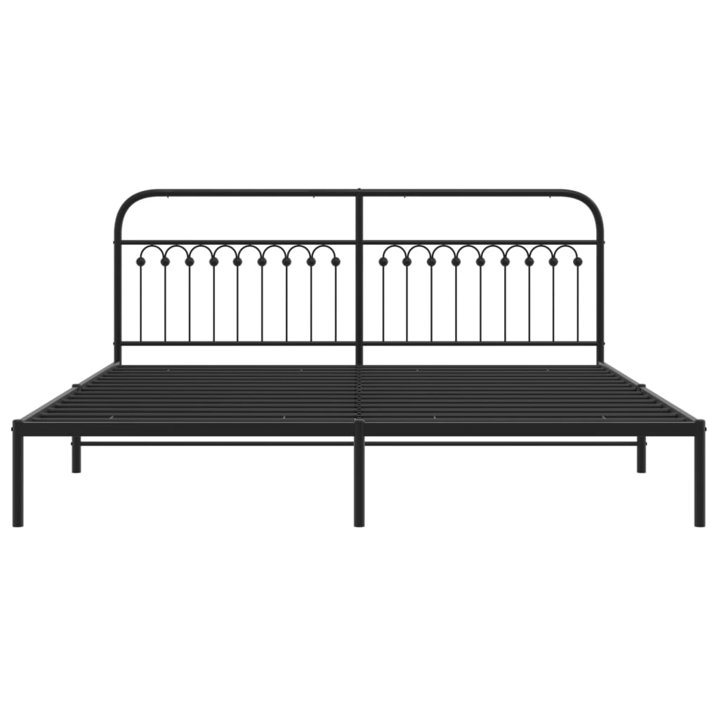 sengeramme med sengegavl 200x200 cm metal sort