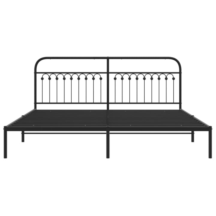 sengeramme med sengegavl 200x200 cm metal sort