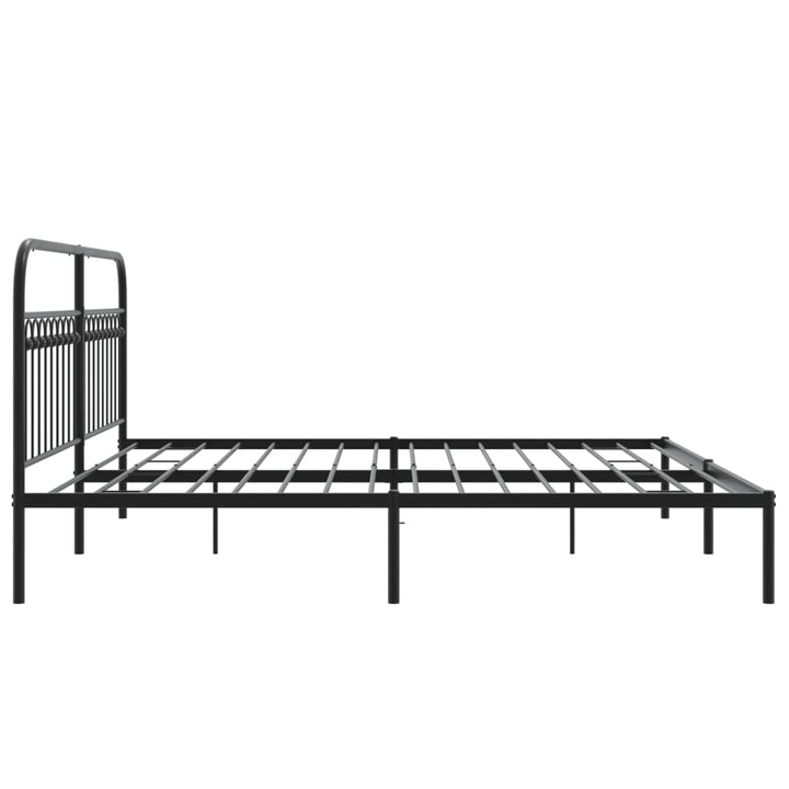 sengeramme med sengegavl 200x200 cm metal sort