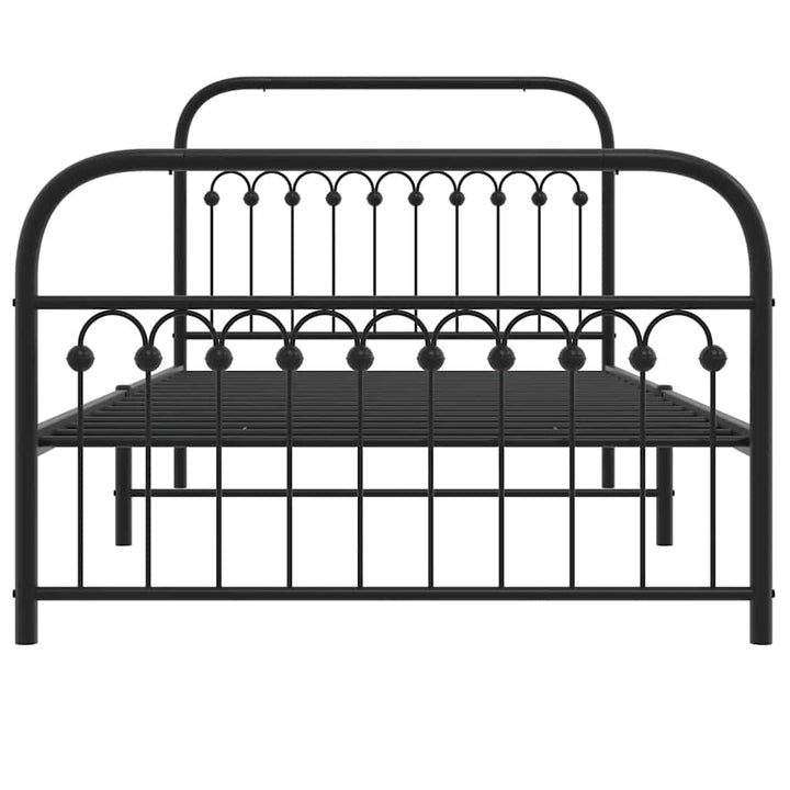 sengeramme med sengegavl og fodgærde 107x203 cm metal sort