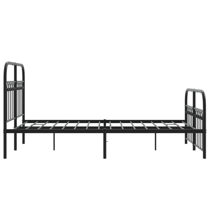 sengeramme med sengegavl og fodgærde 120x200 cm metal sort
