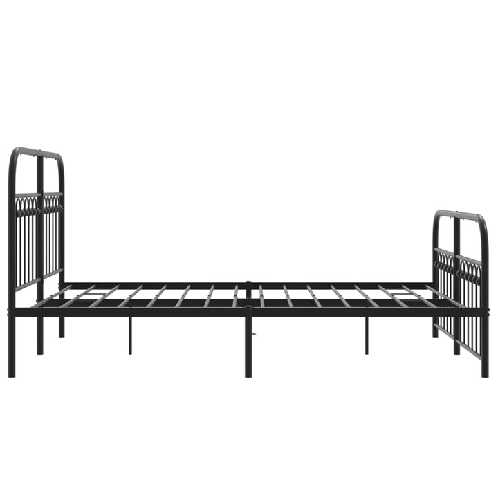 sengeramme med sengegavl og fodgærde 137x190 cm metal sort