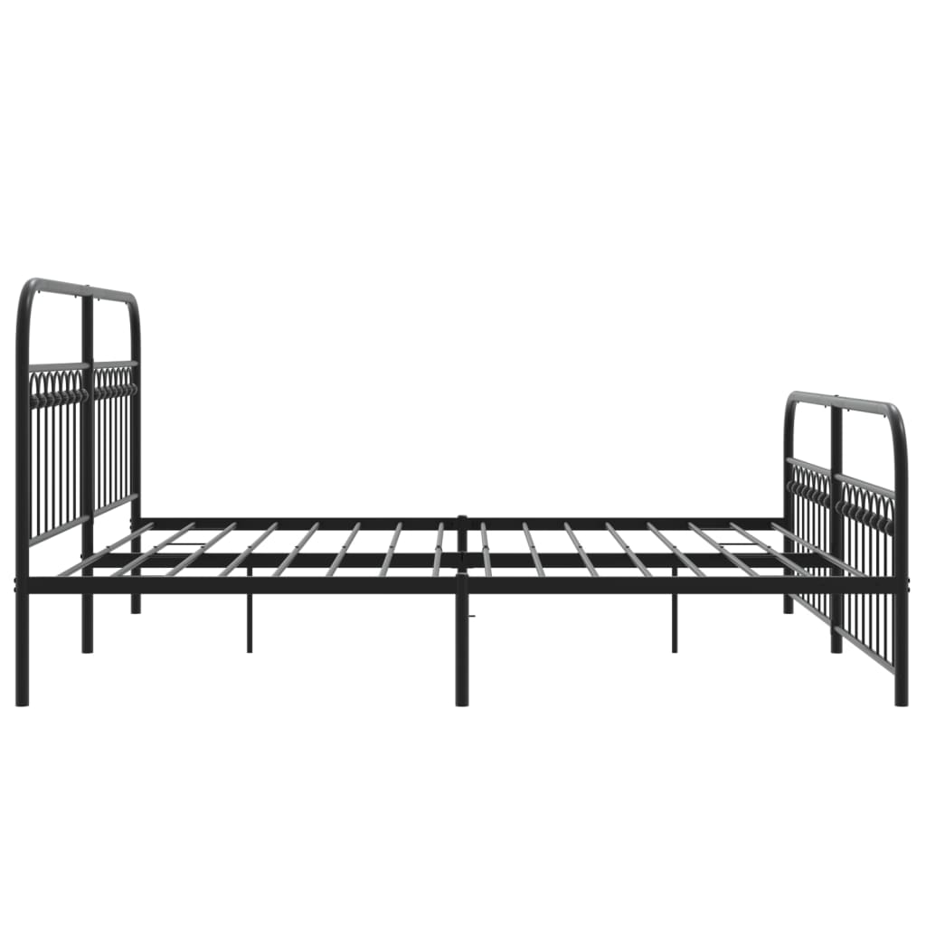 sengeramme med sengegavl og fodgærde 183x213 cm metal sort