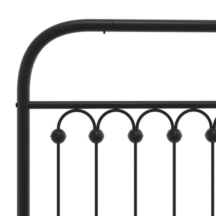 sengeramme med sengegavl og fodgærde 193x203 cm metal sort