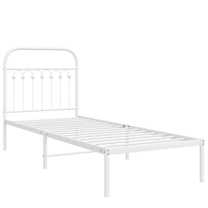 sengeramme uden madras med hovedgærde 75x190 cm hvid