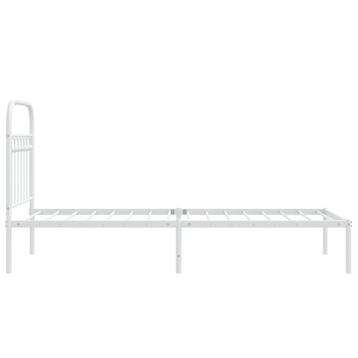 sengeramme uden madras med hovedgærde 75x190 cm hvid