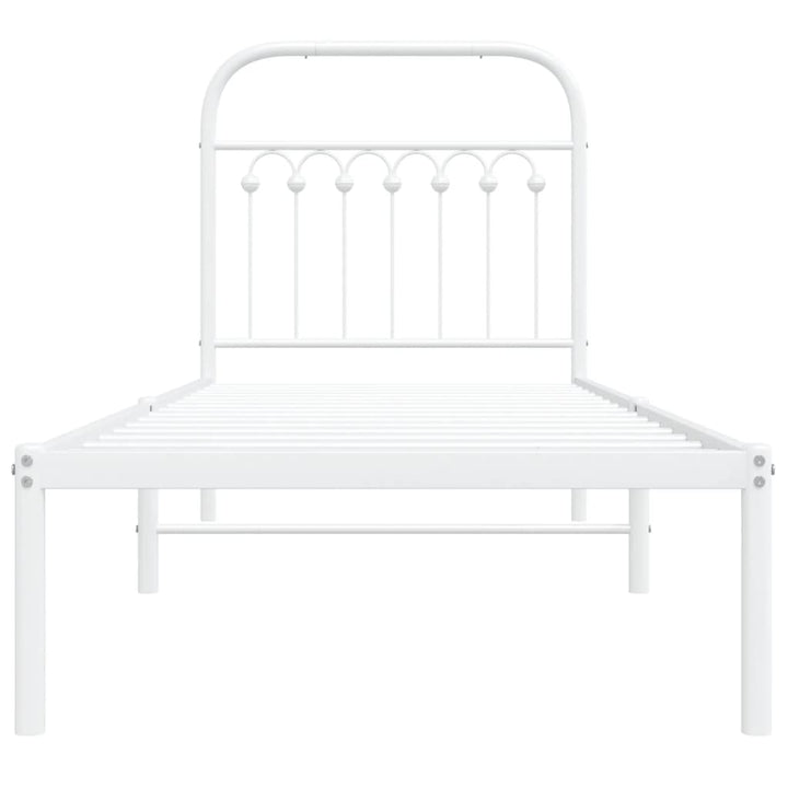 sengeramme med sengegavl 80x200 cm metal hvid