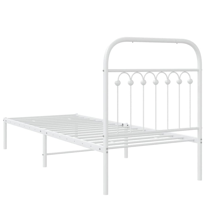 sengeramme med sengegavl 80x200 cm metal hvid