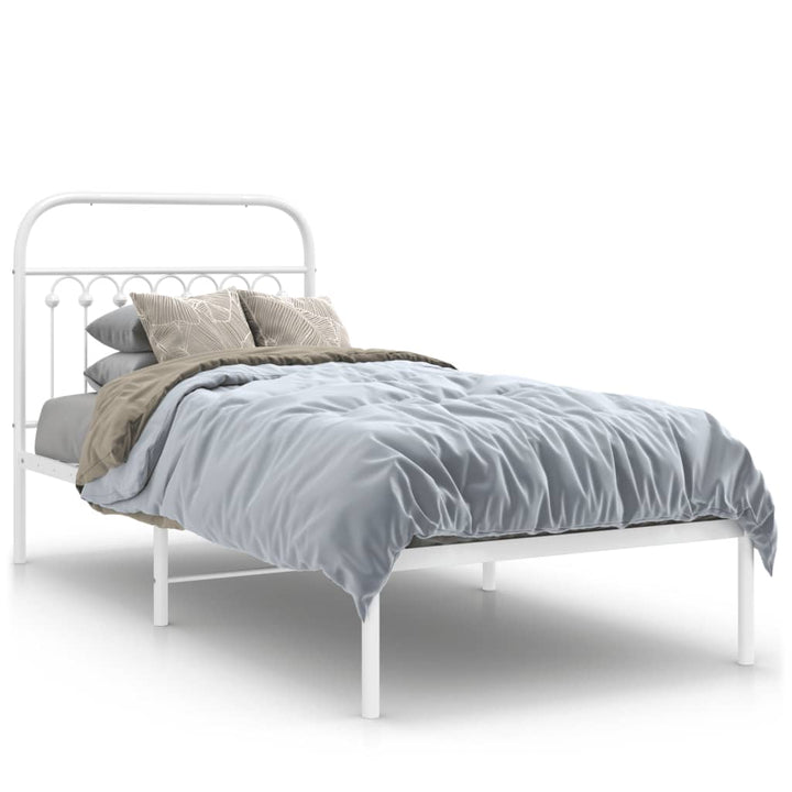 sengeramme med sengegavl 90x190 cm metal hvid