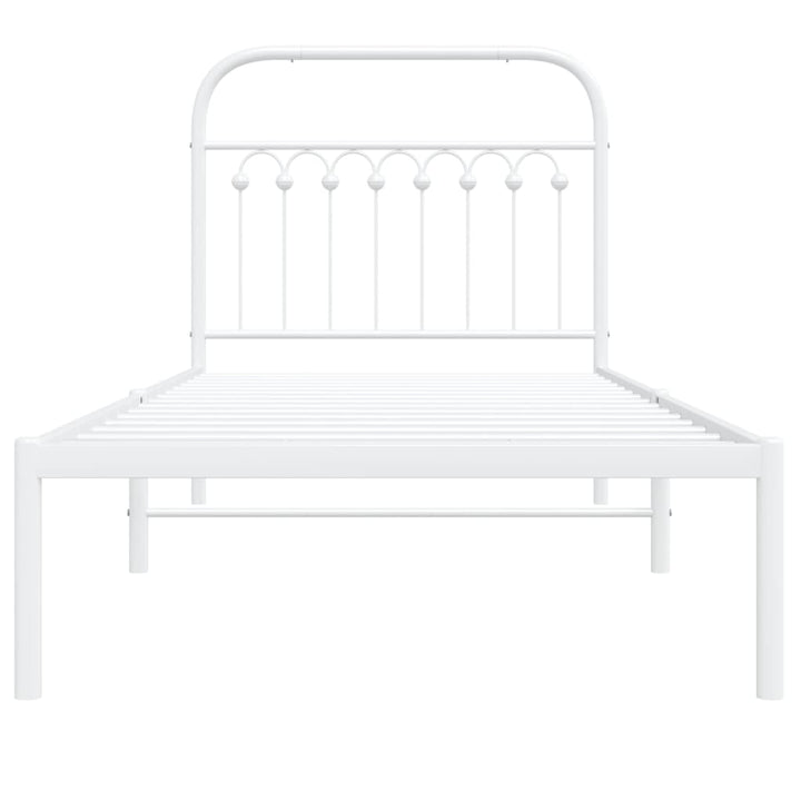 sengeramme med sengegavl 90x190 cm metal hvid