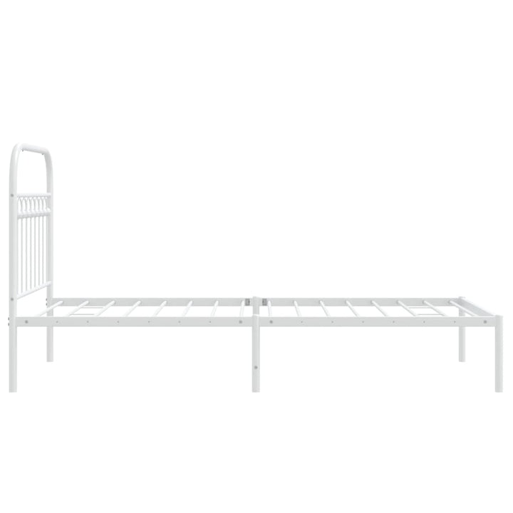 sengeramme med sengegavl 90x190 cm metal hvid