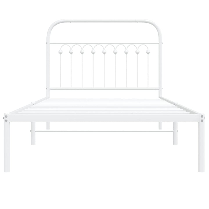 sengeramme med sengegavl 100x190 cm metal hvid