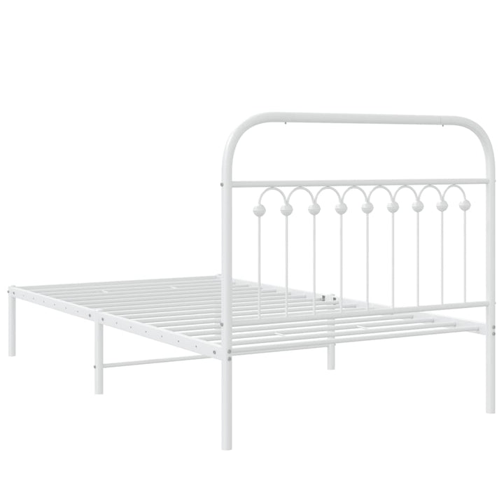 sengeramme med sengegavl 100x190 cm metal hvid