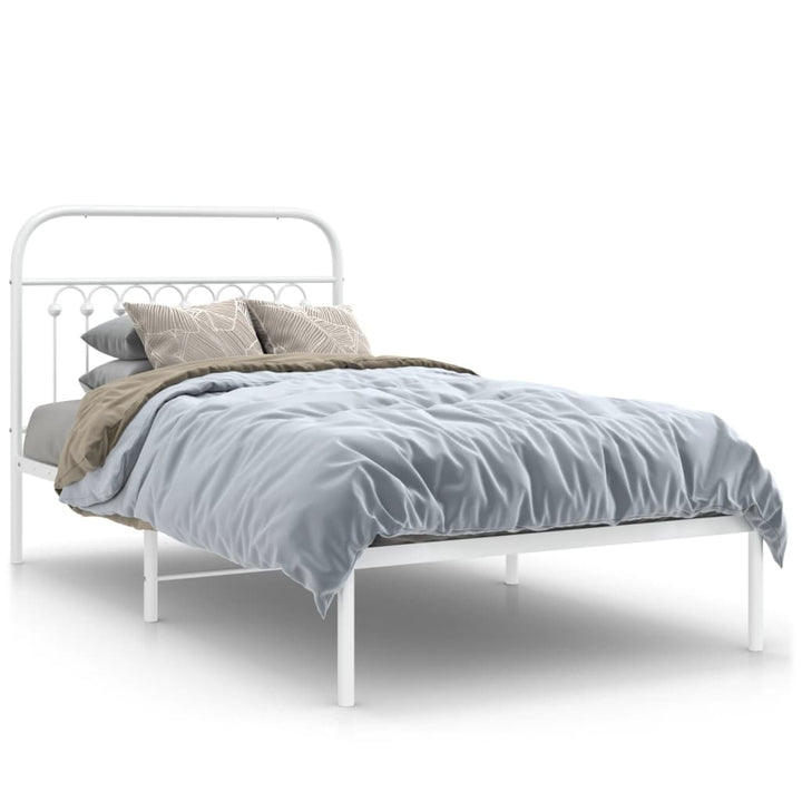sengeramme med sengegavl 100x200 cm metal hvid