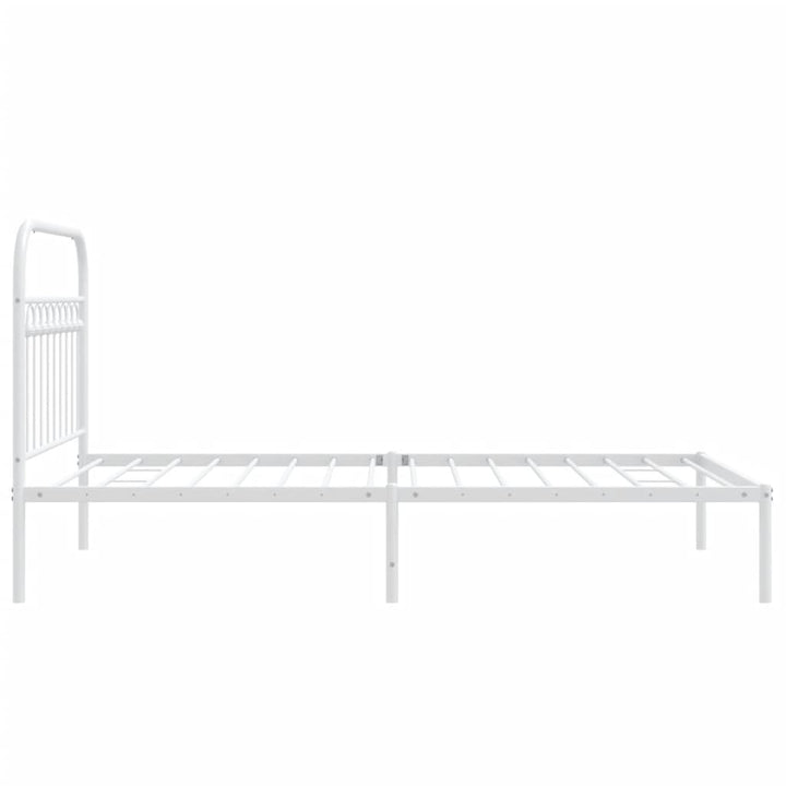 sengeramme med sengegavl 100x200 cm metal hvid