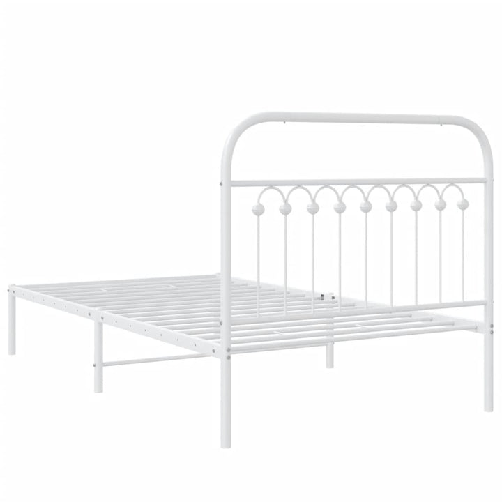 sengeramme med sengegavl 100x200 cm metal hvid