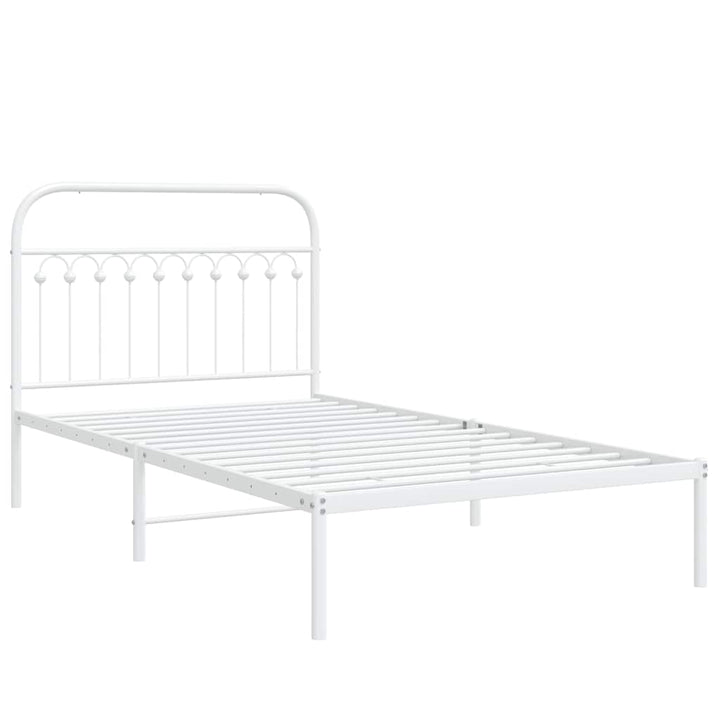 sengeramme med sengegavl 107x203 cm metal hvid
