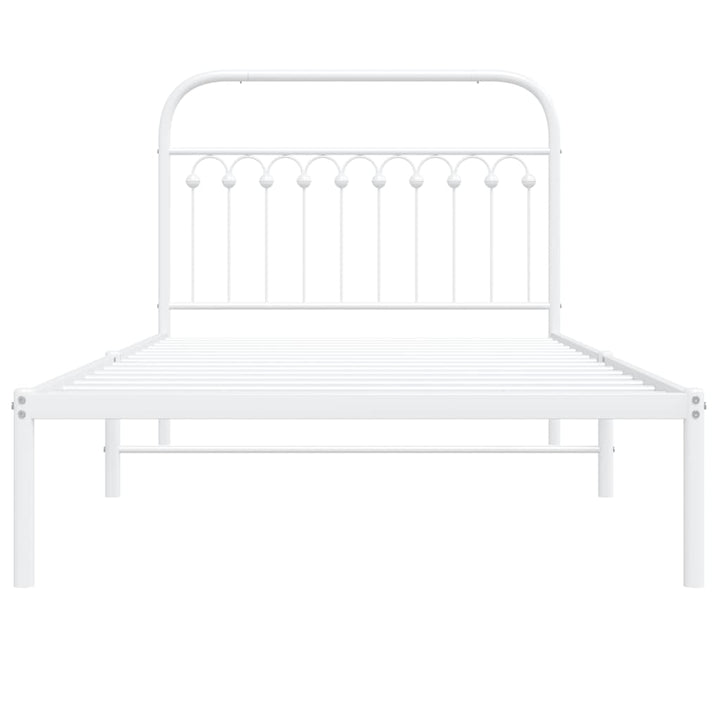 sengeramme med sengegavl 107x203 cm metal hvid