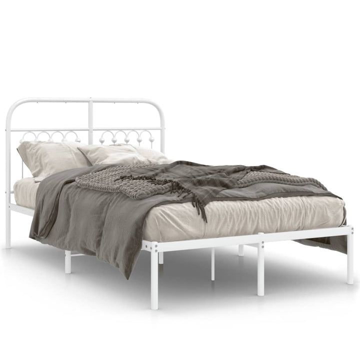 sengeramme med sengegavl 120x190 cm metal hvid