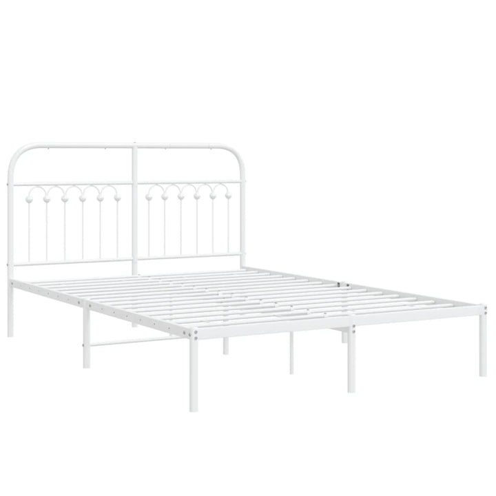 sengeramme med sengegavl 135x190 cm metal hvid