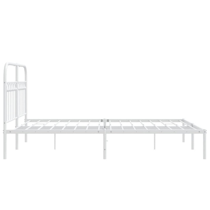 sengeramme med sengegavl 135x190 cm metal hvid