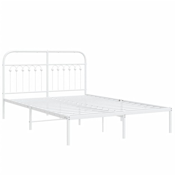 sengeramme med sengegavl 140x190 cm metal hvid