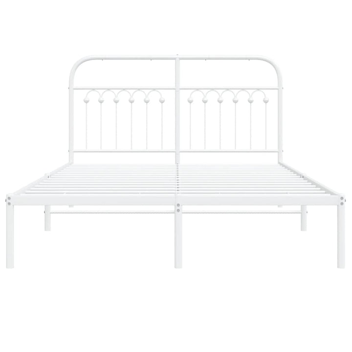 sengeramme med sengegavl 140x190 cm metal hvid