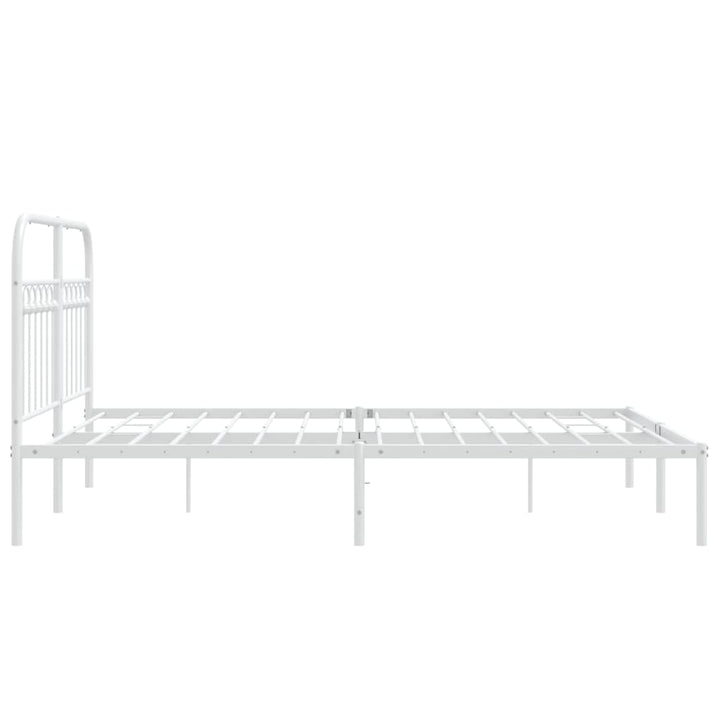 sengeramme med sengegavl 140x190 cm metal hvid