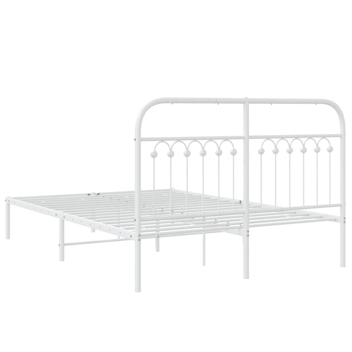 sengeramme med sengegavl 140x190 cm metal hvid