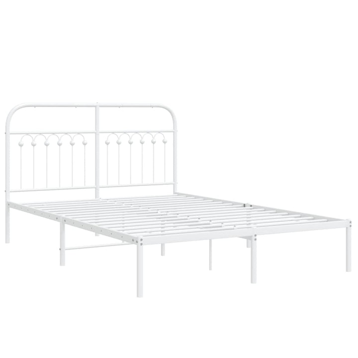 sengeramme med sengegavl 140x200 cm metal hvid