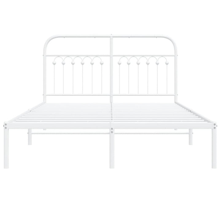 sengeramme med sengegavl 140x200 cm metal hvid