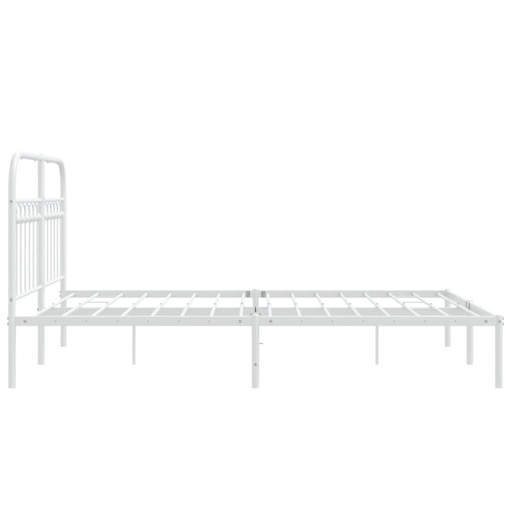 sengeramme med sengegavl 140x200 cm metal hvid