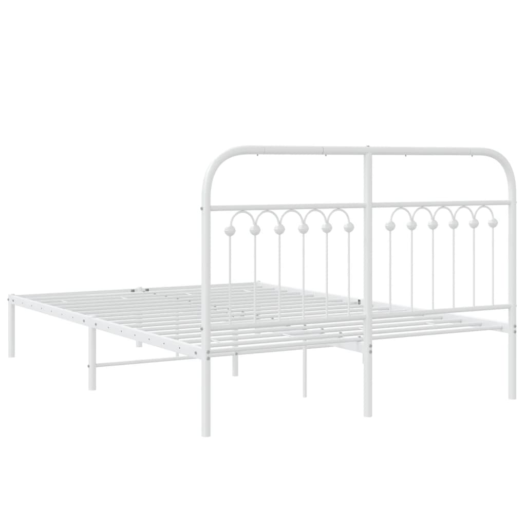 sengeramme med sengegavl 140x200 cm metal hvid